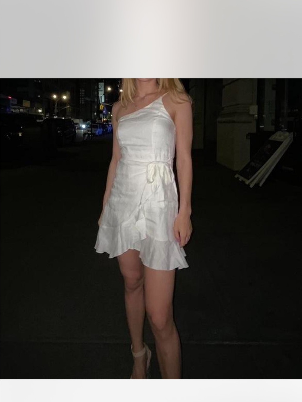 White One-Shoulder Ruffle Mini Dress